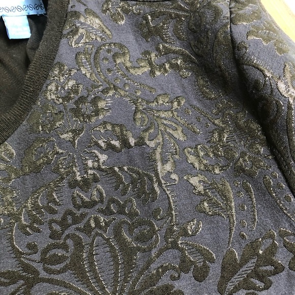 Simply Vera Vera Wang blue & black top - Picture 6 of 8